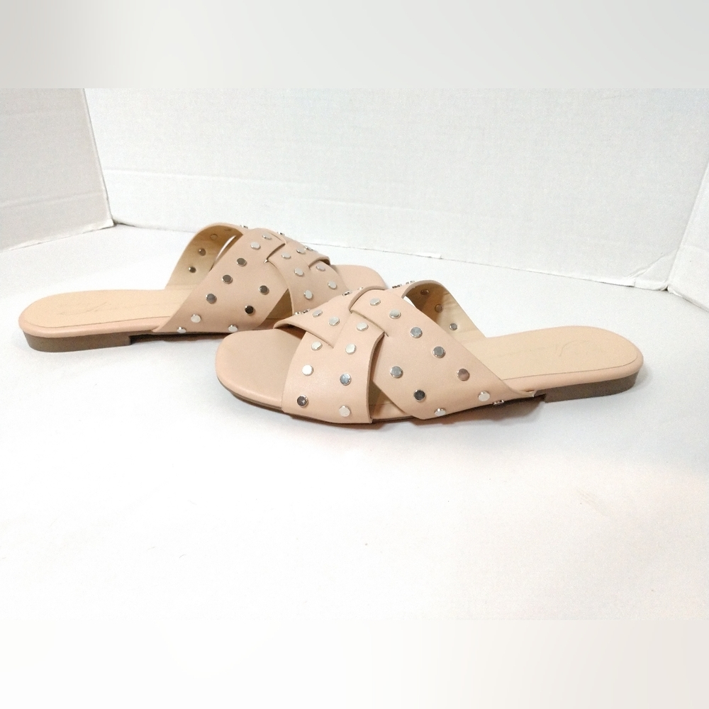 Vintage Havana Sandals Studded Flat Beige Size 8